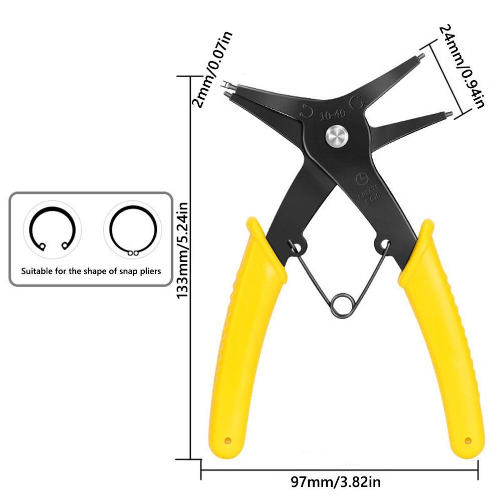 New Multi-purpose Circlip Pliers Internal and External Dual-purpose 2 In 1 Card Retaining Pincer Multi-function Hand Tool