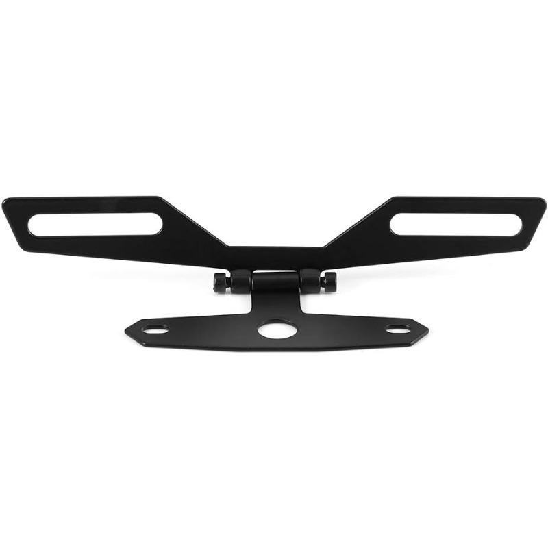 Motorcycle License Plate Bracket, Adjustable Folding License Plate Frame Tail Light Holder Rear Light Bracket Mount for Motorbike ATV Pit Bike 1PCS