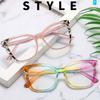 New Fashion Outdoor HD Ultra Light Anti Blue Light Eyeglasses Women's Trendy Plain Glasses Retro Daily Street Decorative Eyewear