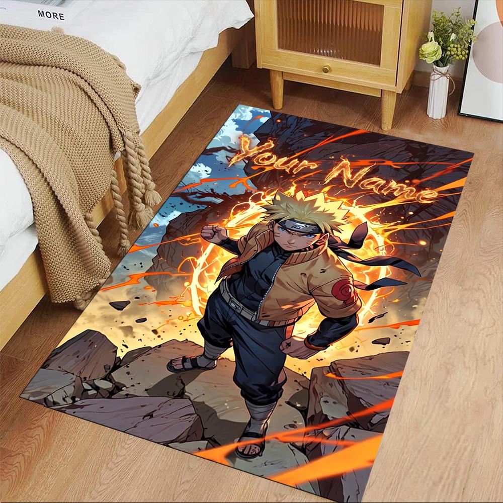 Naruto Character Customizable Name Floor Mat Design for Playrooms Study Room Outdoor Decorate Room Anti-slip Rug Office Home Decor