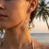 Mermaidcore Seashell Starfish Hoop Dangle Earrings for Women Beaded Boho Ocean Beach Summer Vacation Fashion Jewelry Accessories