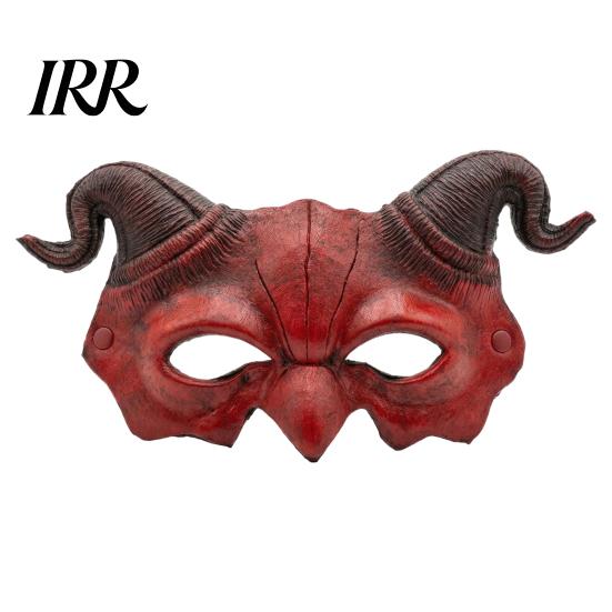 Gothic Cosplay Mask Halloween Ram Horn Demon Mask, Horror Devil Half Face Lightweight Masquerade for Costume Party Vintage
