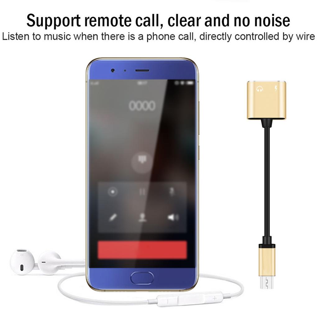 2 IN 1 USB Type-C To 3.5mm Jack AUX Audio Headphone Adapter Charger Cable