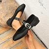Large size French retro flat shoes  new temperament Mary Jane retro versatile one-word shoes