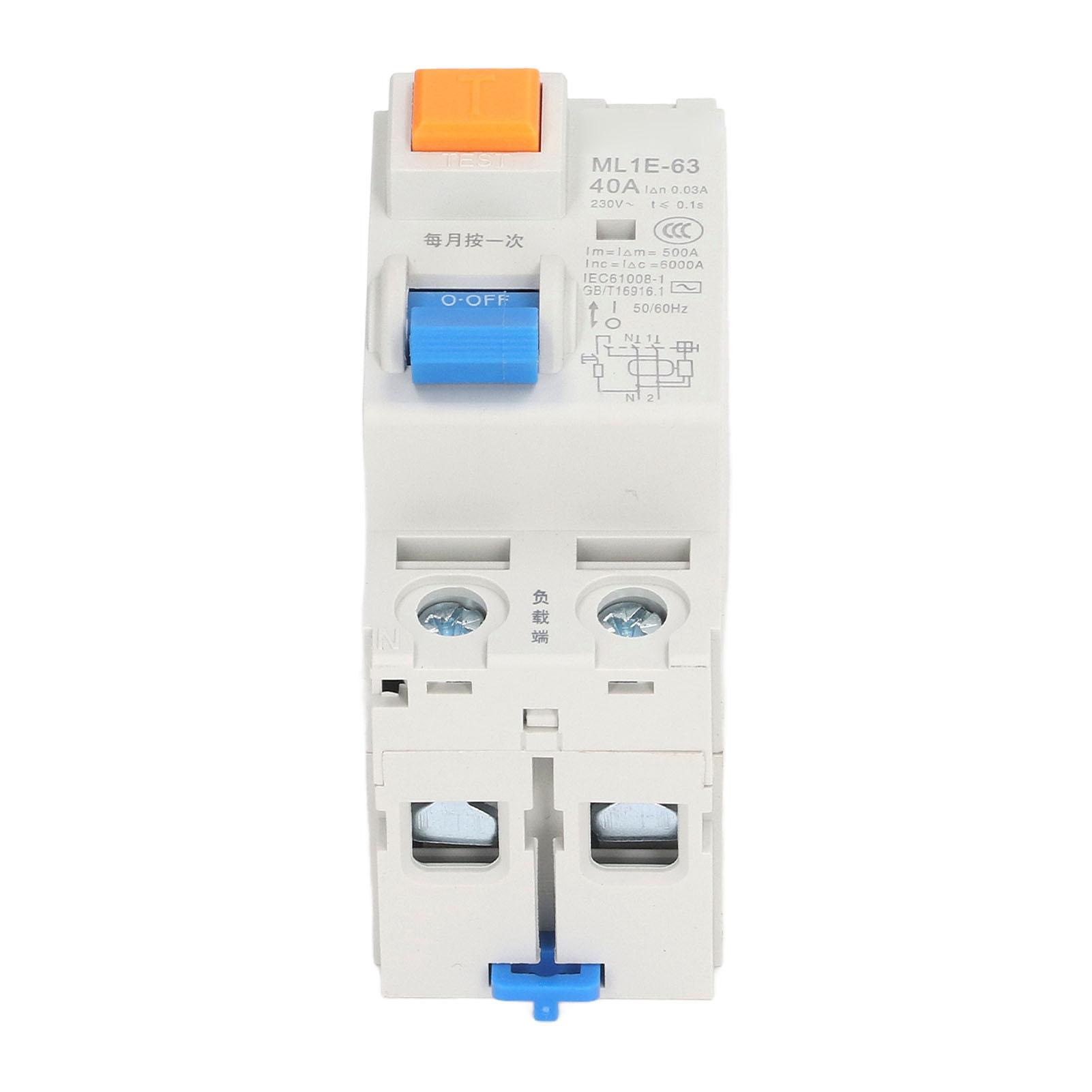 

Miniature Circuit Breaker Residual Current Circuit Breaker with Overcurrent Leakage Protection 1P+N 40A 230V
