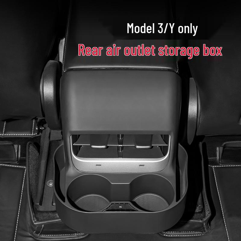 Tesla Model 3/Y Rear Seat Air Outlet Storage & Cup Holder