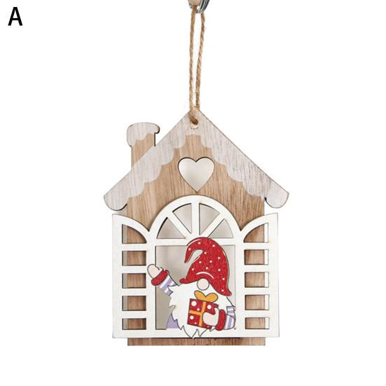 2 ks Dřevěná vánoční přívěsek Vánoční stromek Dekorace Skřítek Hvězda Výřez Závěsné ozdoby pro Domácí Párty Obývací Pokoj
