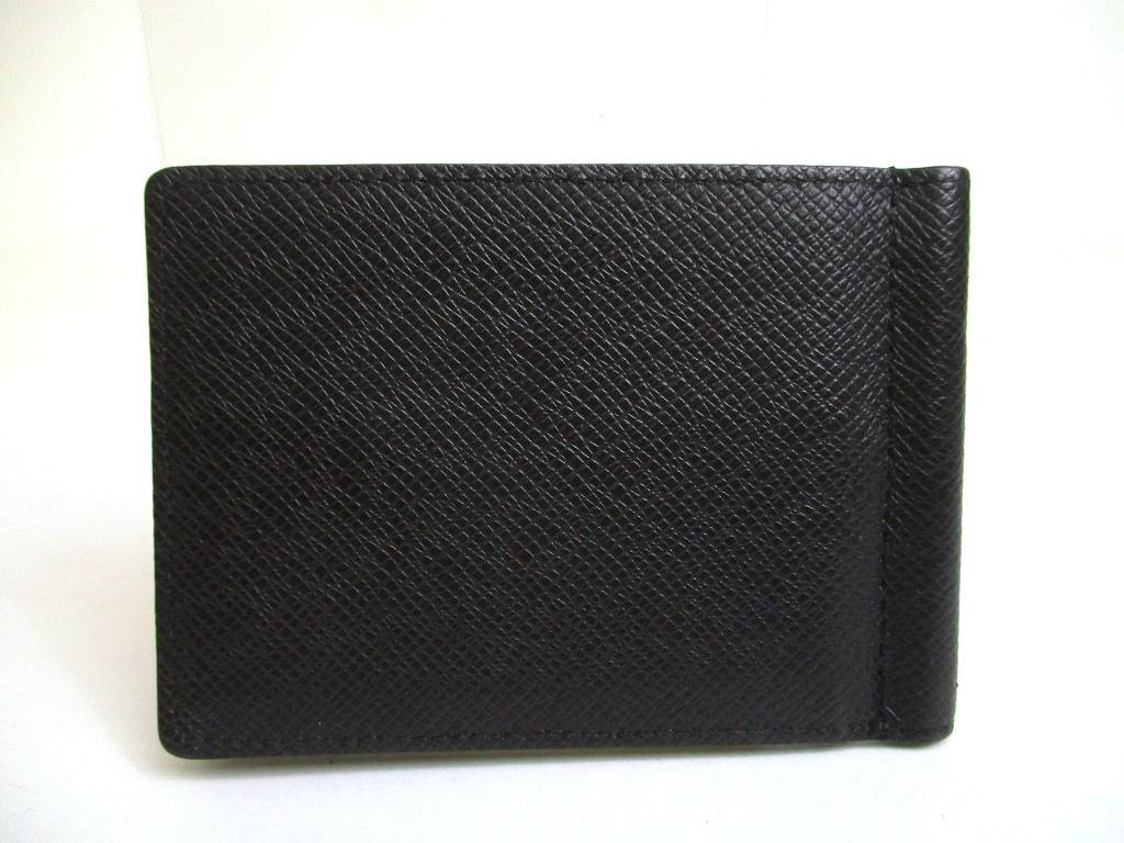 Autentyczny LOUIS VUITTON Taiga Czarna Skóra Portfel Bifold na Banknoty #a938 Odnowiony