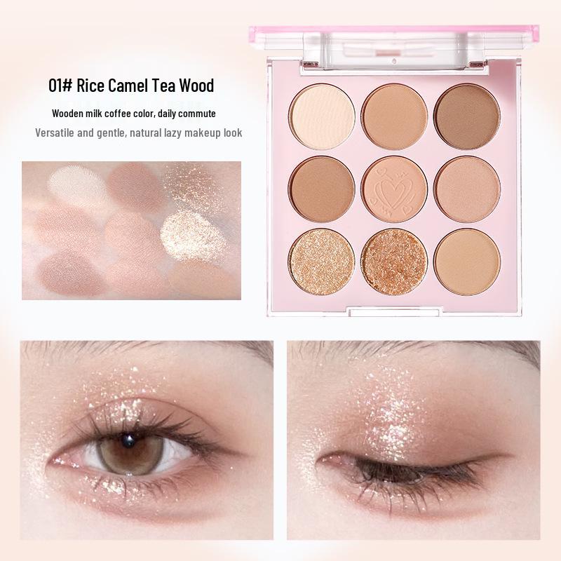 

Xixi Sweet Desire Nine-Color Eyeshadow Palette - Pearlescent & Matte Earth Tones for Daily Natural Makeup