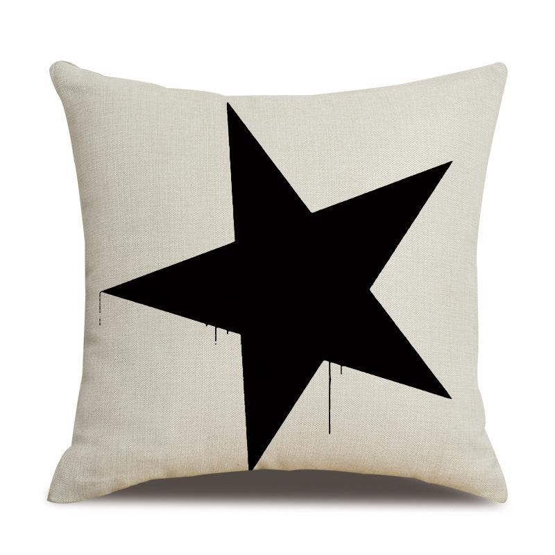 Leinen Kissenbezug Schwarz Geometrischer Pfeil Wellenförmiger Punkt Kissenbezug Zuhause Weiche Einrichtung Kissenbezug
