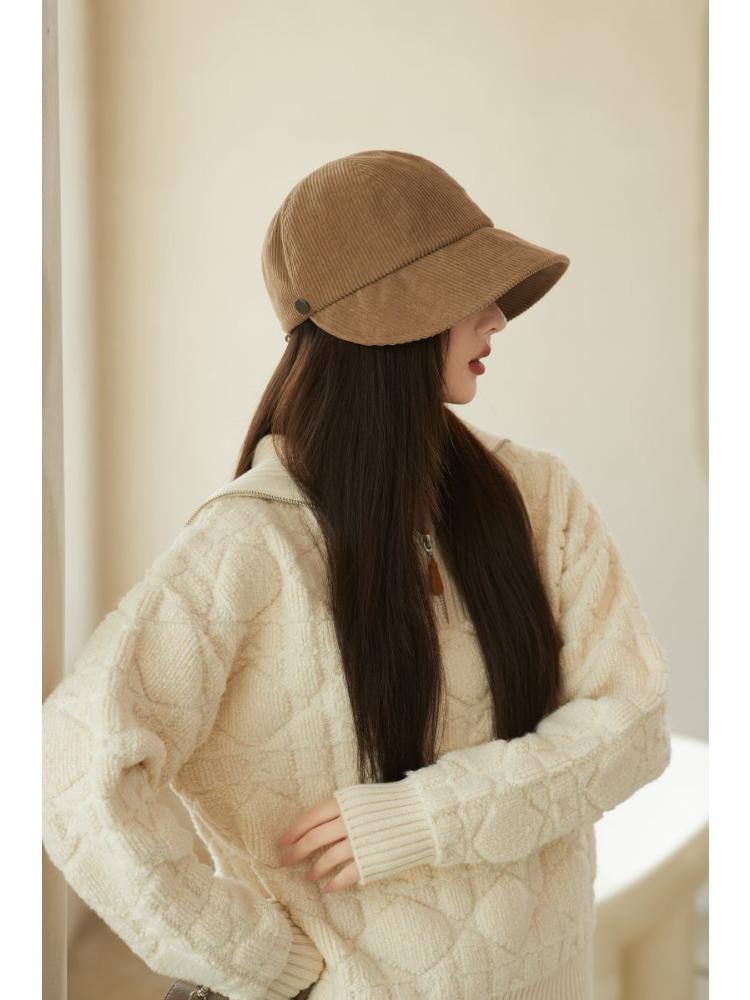 New Equestrian Hat Pleated Corduroy Bucket Hat Autumn New Sunscreen Hat Basin Hat Fit for Outdoor, Casual & Formal Events