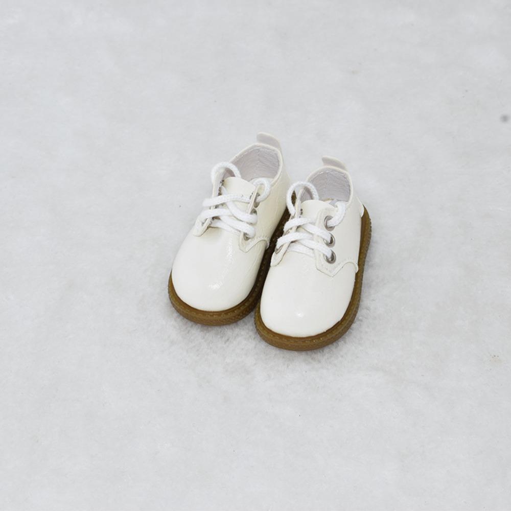 

Black Brown Doll Leather Shoes PU Leather Doll Boots Fashion 1/4 BJD Shoes DIY Toy White with shoelace