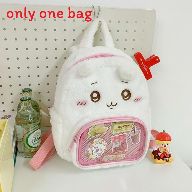 Chiikawa Usagi Plush Mini Backpack With Zipper Closure For Daily Casual Use