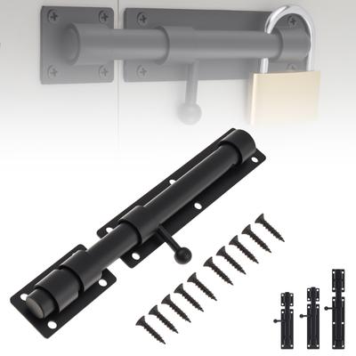304 Stainless Steel 6 8 10 Inch Heavy Duty Barrel Bolt Latch Matte Black Includes Screws Wooden Fence Barn Door