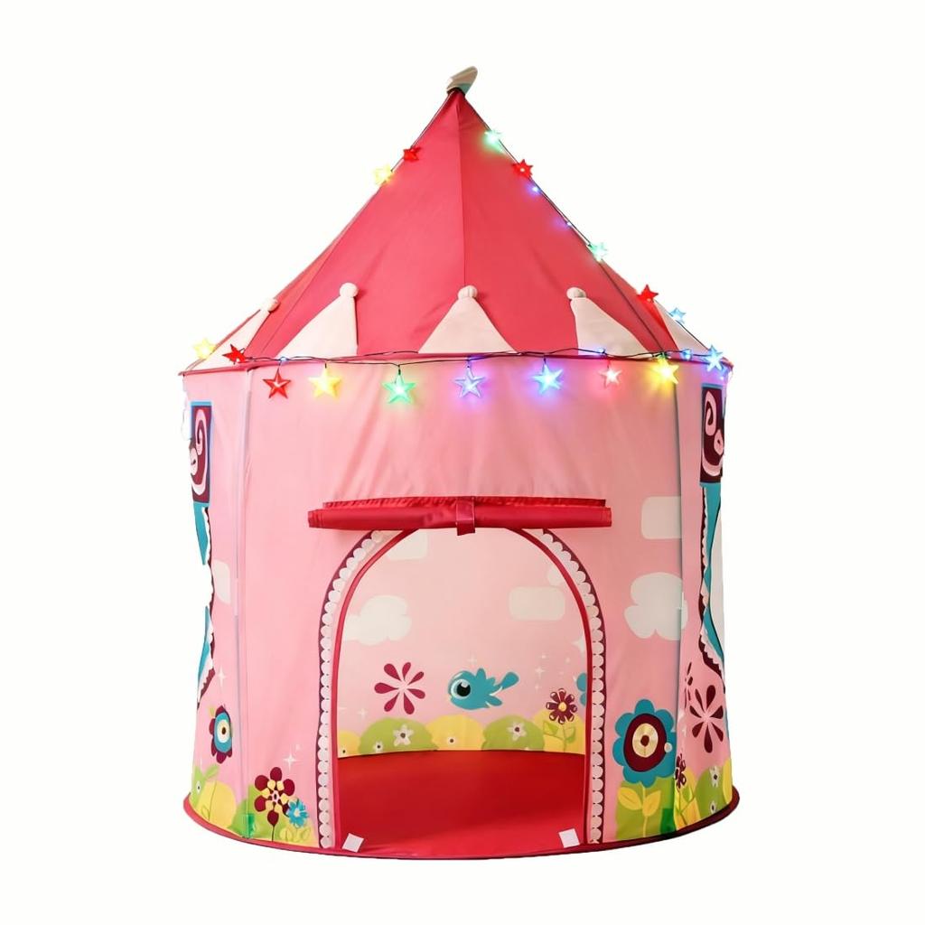 Floving Kids' Tent, Foldable with Light, Kids Tent House, Indoor Tent with Storage Bag, Princess Tent, Toy, Sleeping Tent, Educational Toy, Kids'