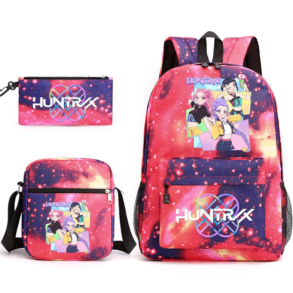 3Pcs/set Anime Cartoon Printed Backpack with Shoulder Bag Pencil Case for Teenager Student Boy Girl School Bag Large Capacity Bookbag Kid Gift Rucksak