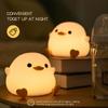 1PC Doudou Duck Night Light  Children's Gift Soft Light Eye Care USB Charging Timing Automatic Clap Silicone Lamp