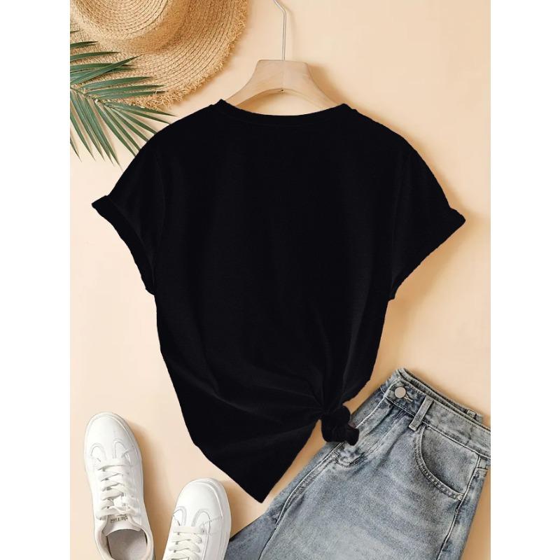 European Size Plus Size, Women'S Vintage Thrift Store T-Shirt - "Thrifting Rarely Found Good Times" Slogan & Heart Design - Soft Round Neck Casual Top