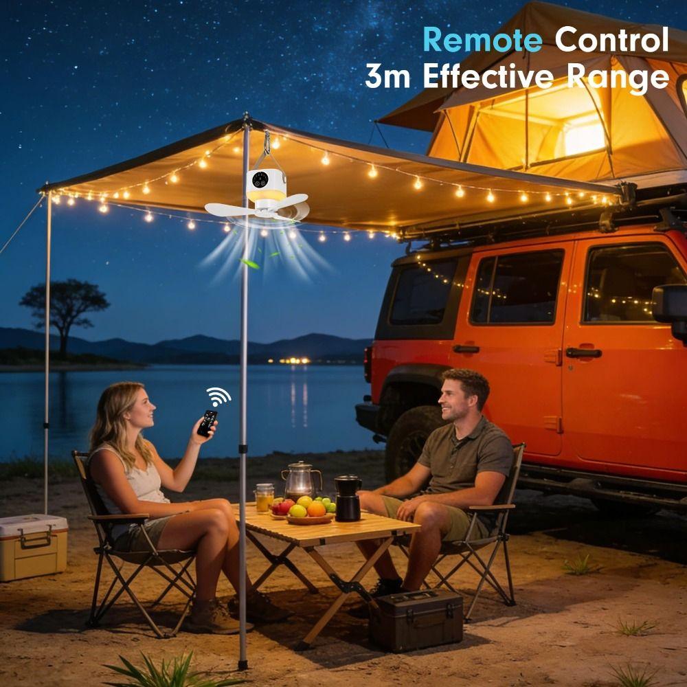 3Gears Portable Air Cooler LED Light Ceiling Fan with Remote Portable Ceiling Fans  Living Room
