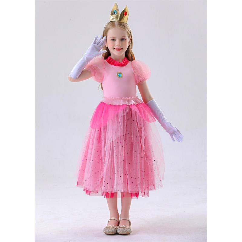 Halloween Cosplay Costume Children's Peach Princess Dress Pink Peach Stage Performance Costume