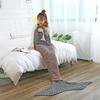 Modern Striped Fish Scale Sleeping Blanket Mermaid Tail Sleeping Bag Knitted Blanket Leisure Office Nap Air Conditioning Blanket Sofa Bed Towel