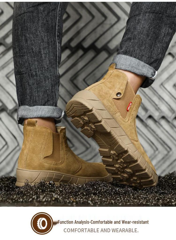 Men's Work Safety Shoes, Anti-smash, Puncture & Heat Resistant, Fireproof Welders' Footwear