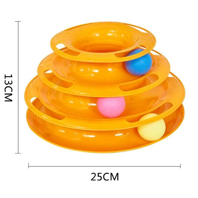 New 3/4 Levels Cats Toy Tower Tracks Cat Toys Interactive Cat Intelligence Training Amusement Plate Tower Pet Products Cat Tunne