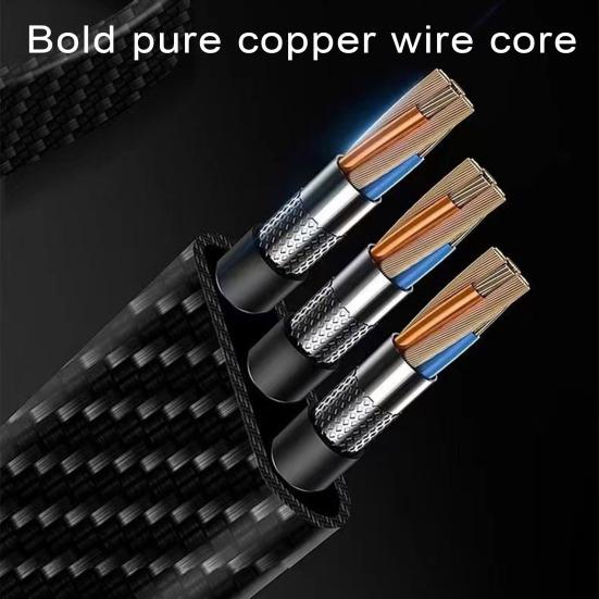 100/150/200CM 4-In-1 Charging Cable USB Type-C 8Pin 65W 480Mbps Fast Charging Cellphone Tablet Braided Data Cable Wire Cord