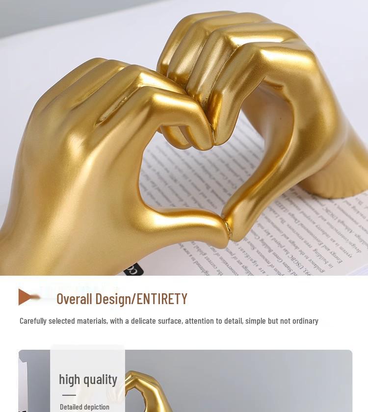 Heart-In-Hand Resin Ornament: Bedroom & Desktop Decor Gift