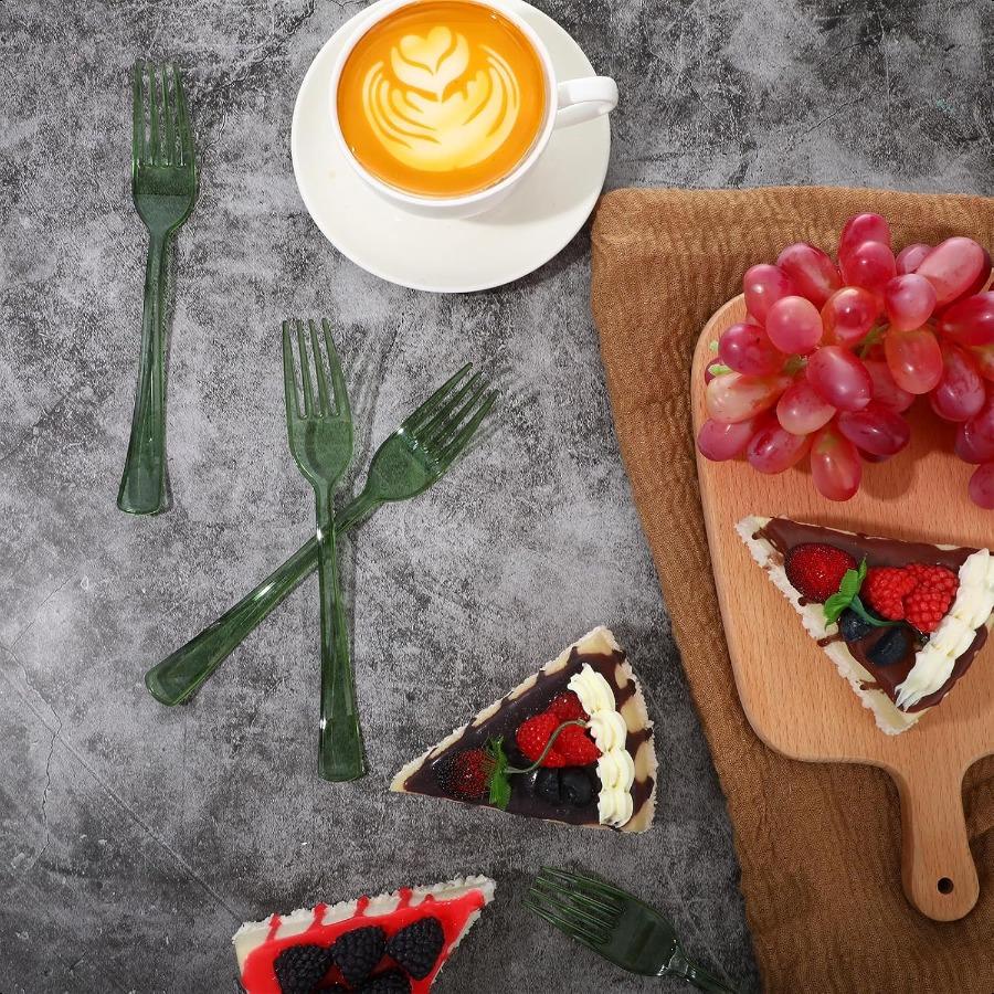 

50 шт. Пластиковые вилки Одноразовые столовые приборы Сверхпрочная посуда Пластиковые столовые приборы Столовые приборы для вечеринок Принадлежности Десерт Пикники United States