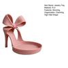 High Heels Jewelry Tray Pink Shoe Shaped Trinket Dish for Rings Earrings Necklaces Decorative Bowknot Desk Vanity Organizer for Women