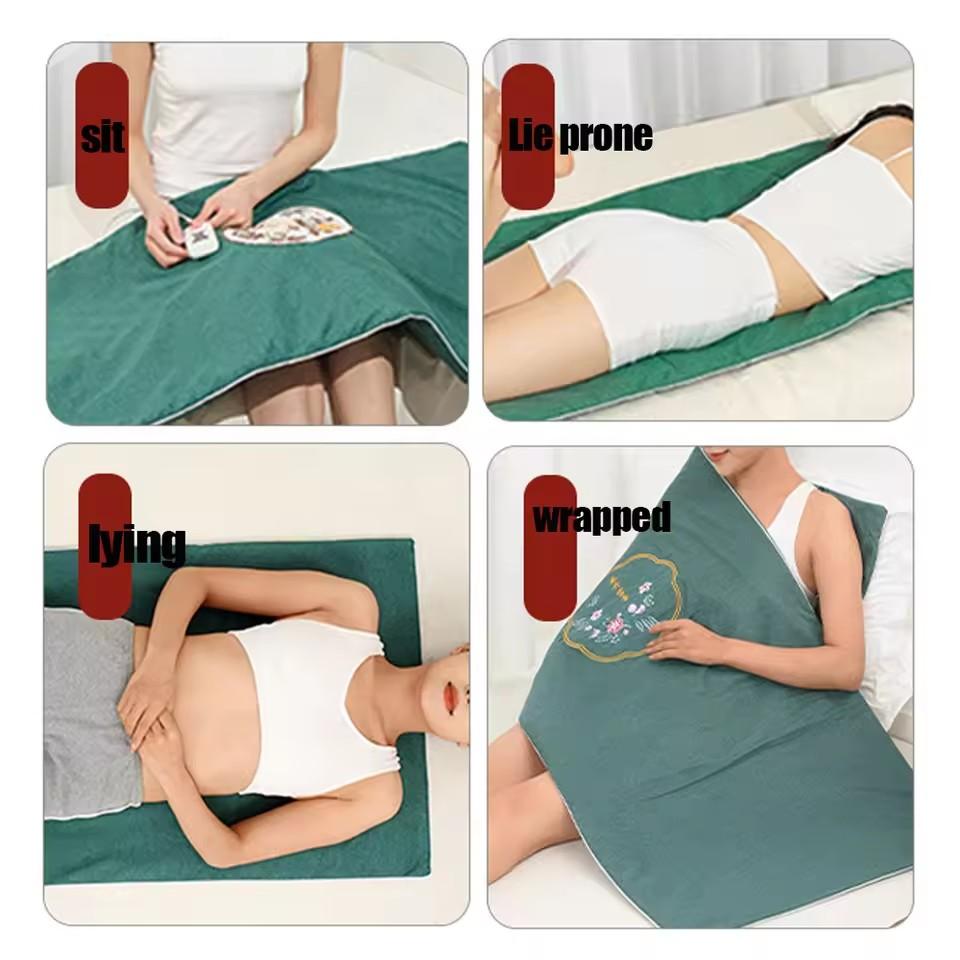 Electric Heating Moxibustion Blanket Temperature Control Mattress Full-Body Heat Therapy Herbal Medicine Pad Moxa Massage Mats