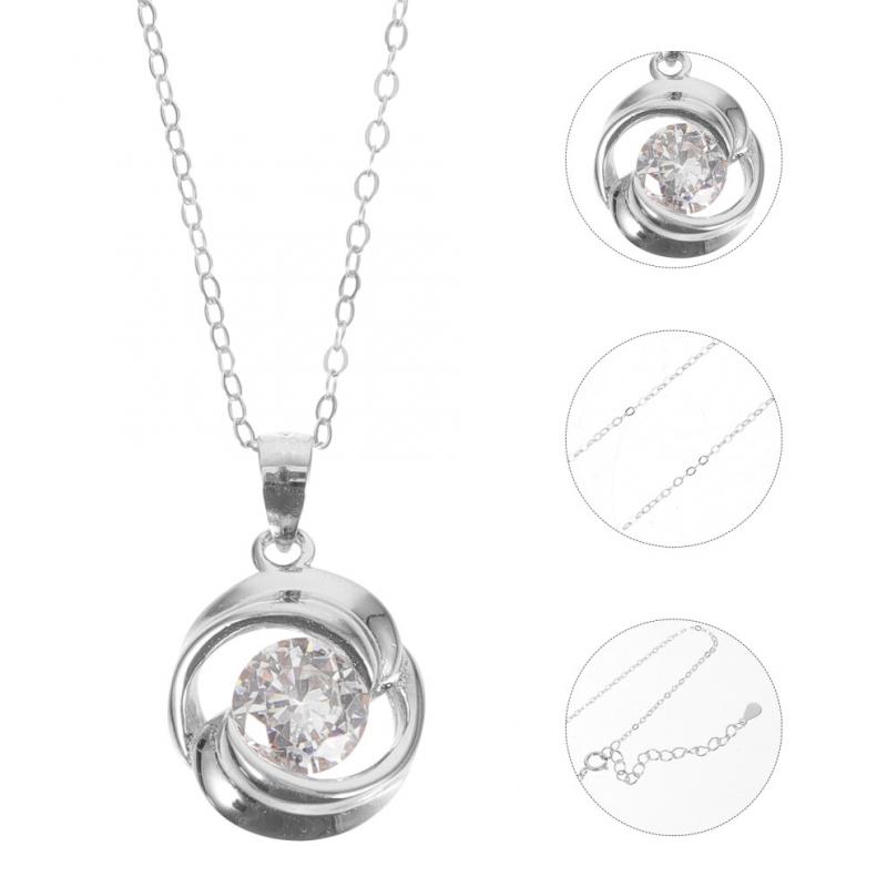 1 Halskette Für Damen Mit Zirkonia-Anhänger