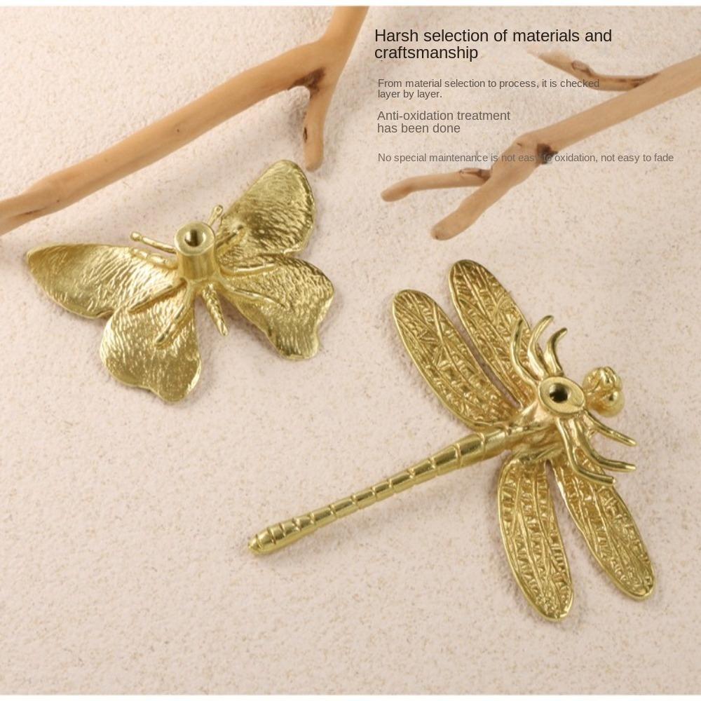 Retro Cabinet Door Knobs Vintage Wardrobe Drawer Pulls Butterfly/Dragonfly Brass Handle  Kitchen