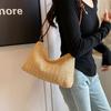 Women's Striped Woven Straw Tote Bag - Lightweight Large Capacity with Detachable Coin Purse & Zip Closure for Beach Vacation