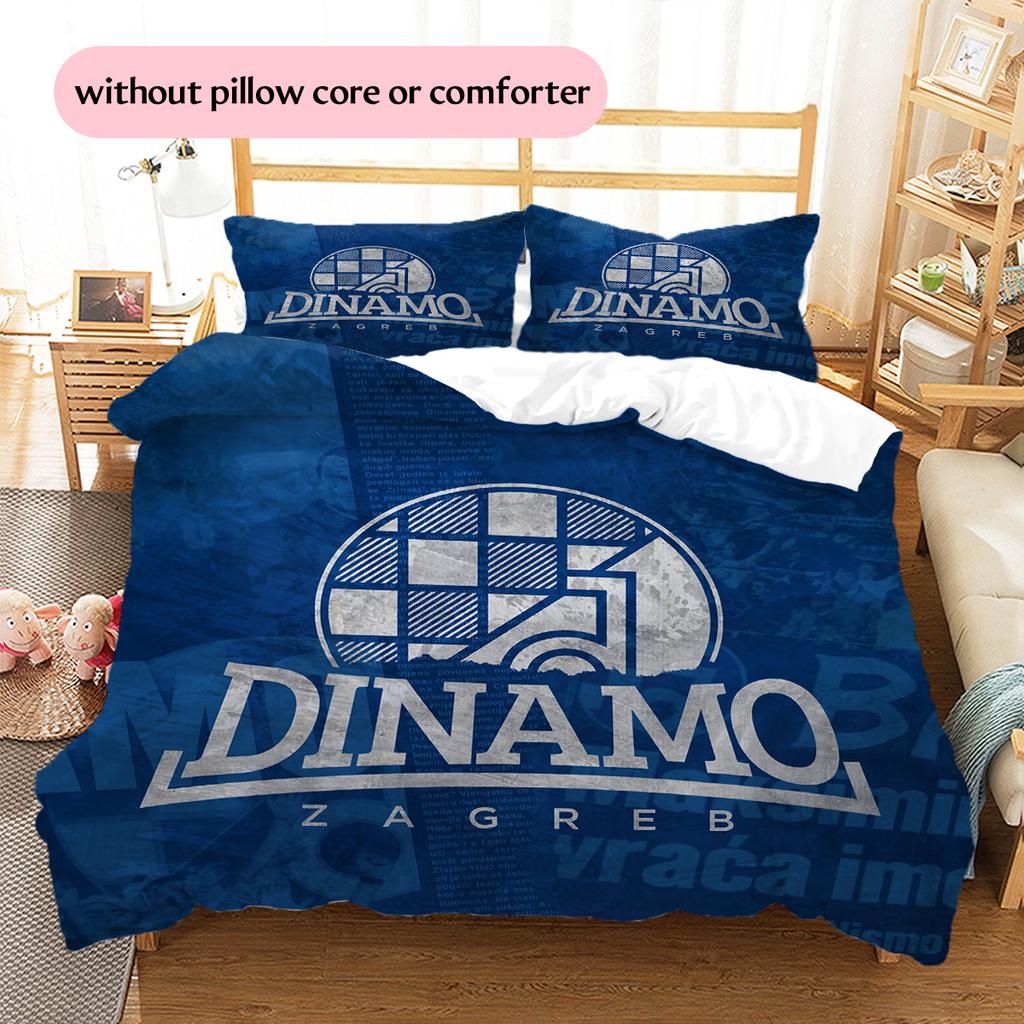 GNK Dinamo Zagreb Football Club  Pattern Bedding Quilt Set  Home Decoration  Gift (1 * Duvet Cover + 2 * Pillowcase  Without Core)