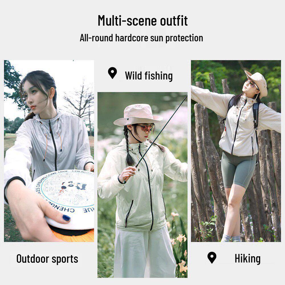Luotuo 2026 Women's Hooded Sun Protection Jacket - Lightweight Ice Silk for Outdoor Summer Wear