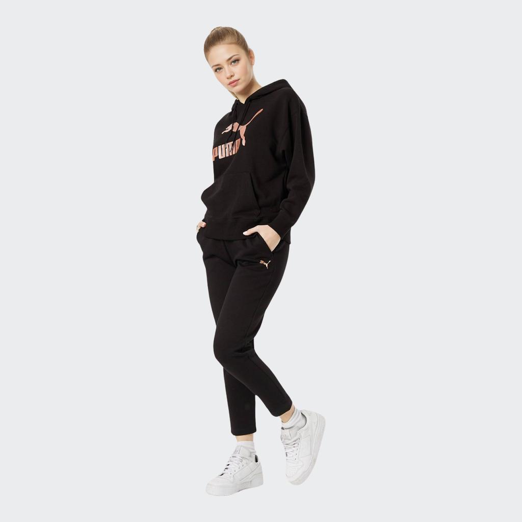 Puma Sweat-shirt Sport Casual Logo Large Femme Hauts Noir Rose 535337-01