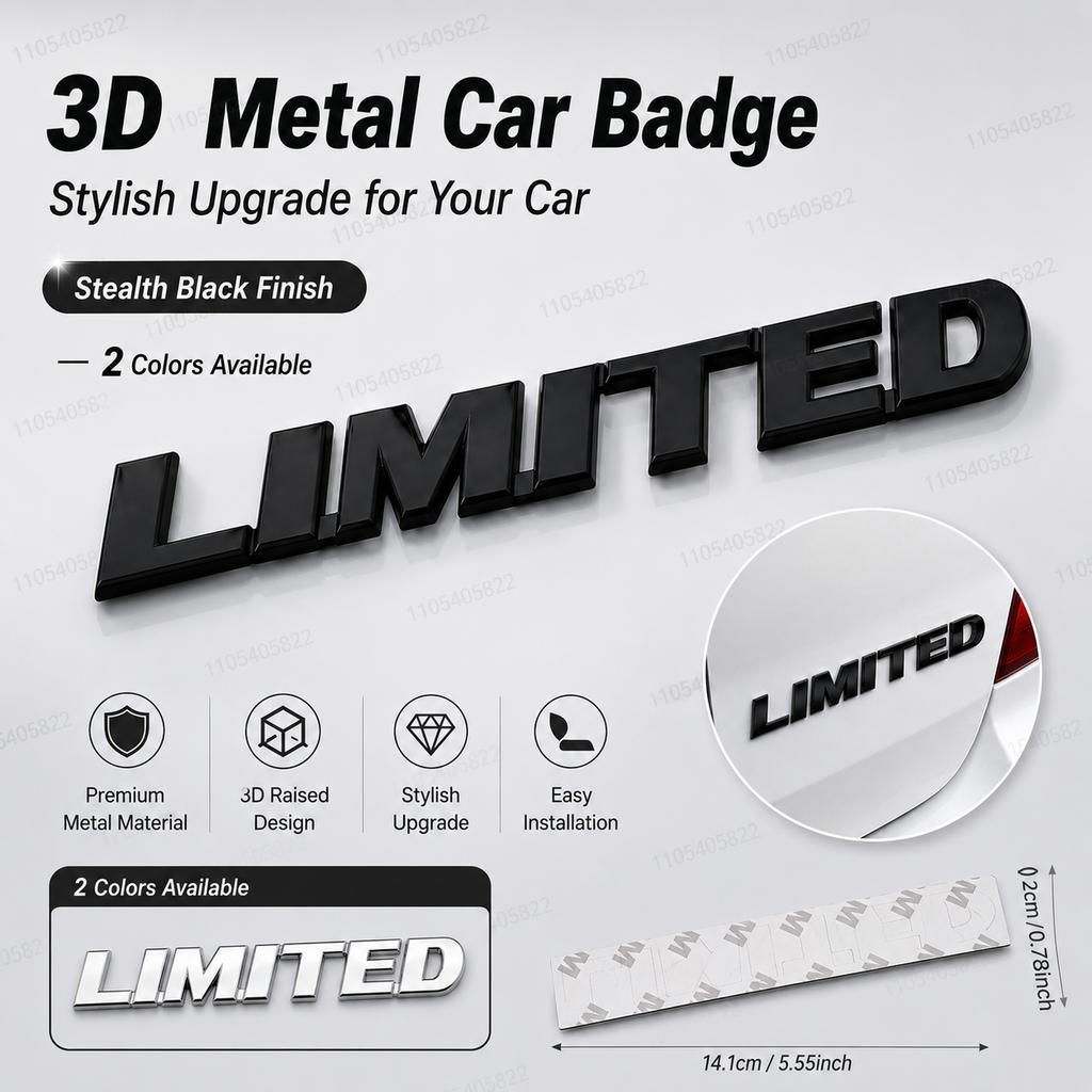 3D Metal Car Letters Logo LIMITED Rear Trunk Badge Sticker Emblem For JEEP Grand Cherokee Overland Compass Wrangler Accessories yt1