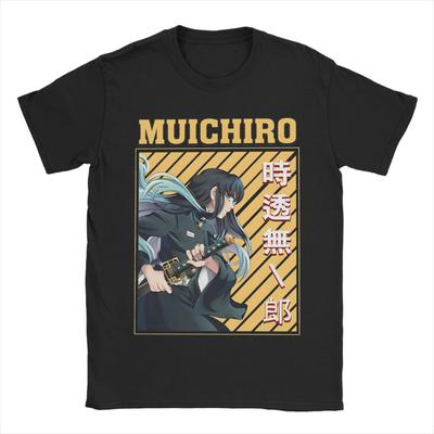 Muichiro Tokito  T-Shirt Men Women Anime Demon Slayer Novelty 100% Cotton Tees Round Collar Short Sleeve T Shirt Party Clothes