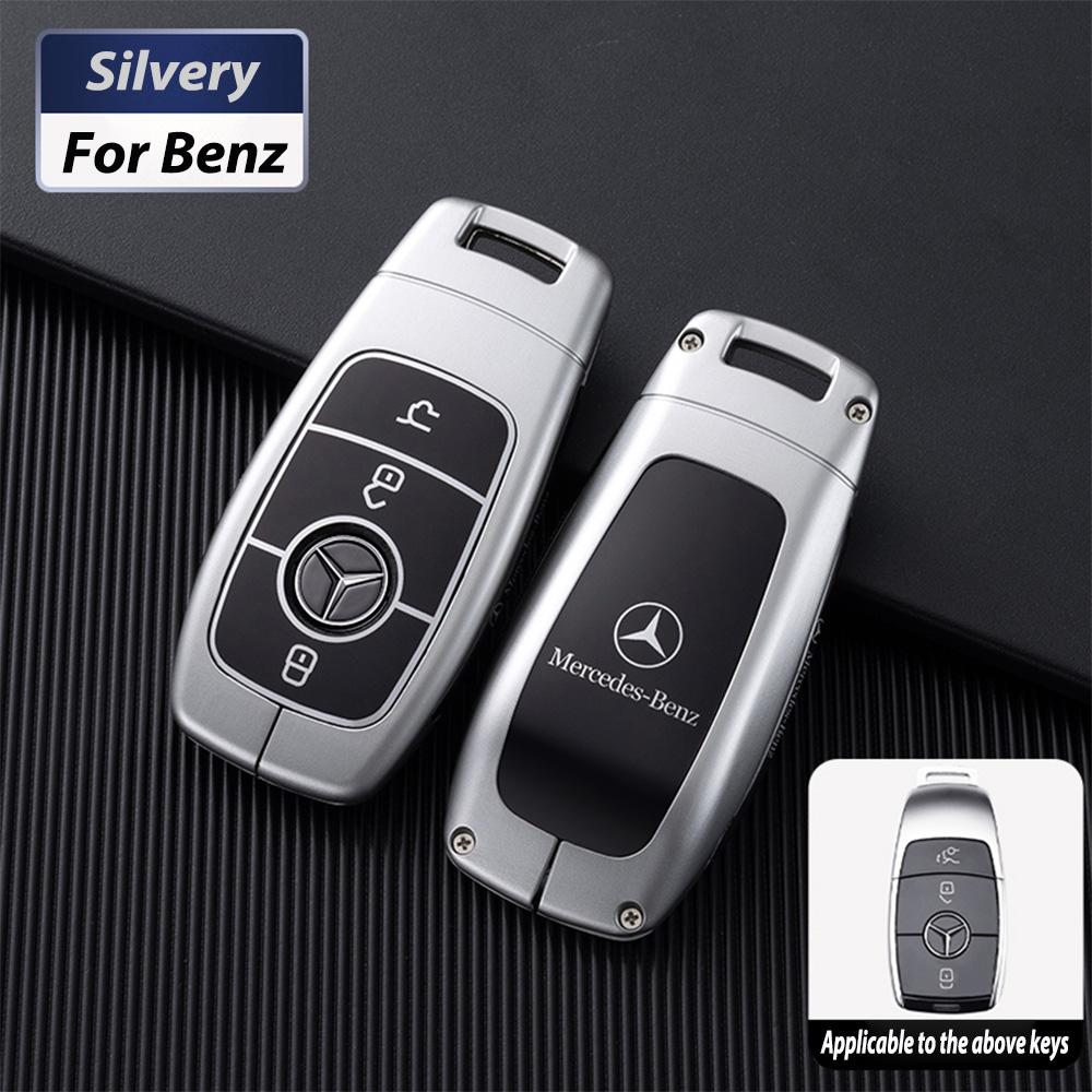 WDZIM1 Car Sticker Metal Car Remote Key Case Fob Cover Shell For Mercedes Benz AMG A C E S G Class GLC CLE CLA GLB GLS W177 W205 W213 W
