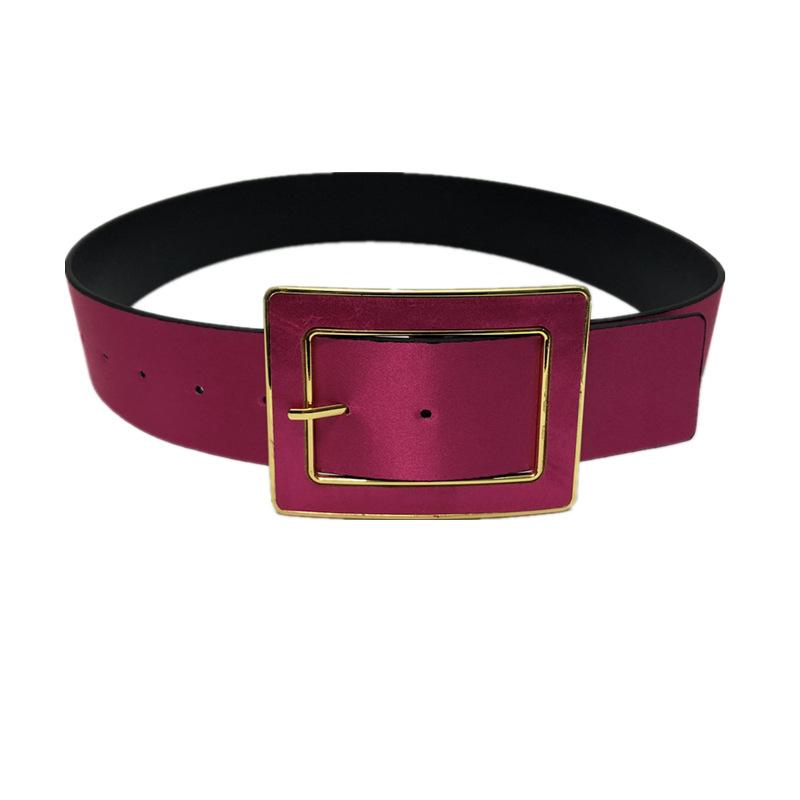 

Silk ribbon pu leather waist belt korean style women s accessories extended wide bow belt рожевий червоний колір