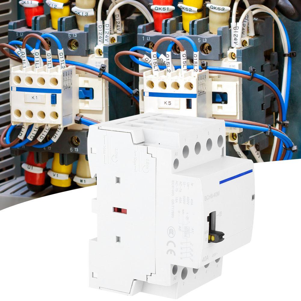 BCH8 40M 230V 4P 40A Household AC Modular Contactor with Manual Control Switch (4NC)