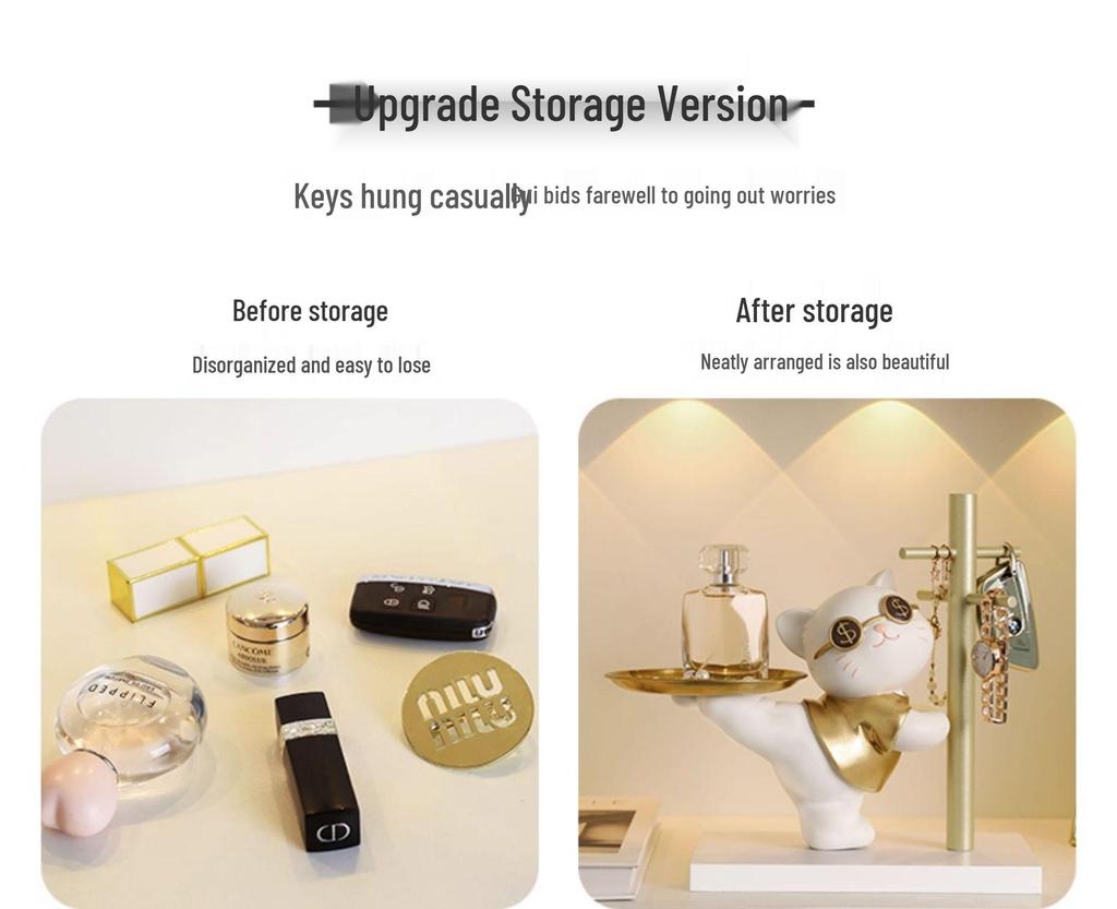 Katzen Schlüsselhalter Ornament: Deko für den Eingangstisch & Einweihungsgeschenk