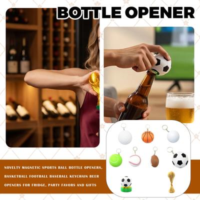 Ouvre-bouteilles Magnétiques Sportifs Nouveauté, Porte-clés Ouvre-bouteilles Bière Basketball Football Baseball Pour Frigo, Cadeaux et Petits Cadeaux de Fête