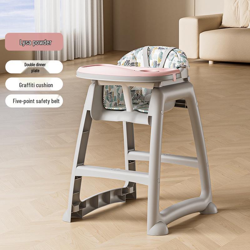 Multifunktionaler Verstellbarer Baby-Essstuhl mit Doppelschicht-Tablett: Faltbar und geeignet zum Sitzen oder Liegen