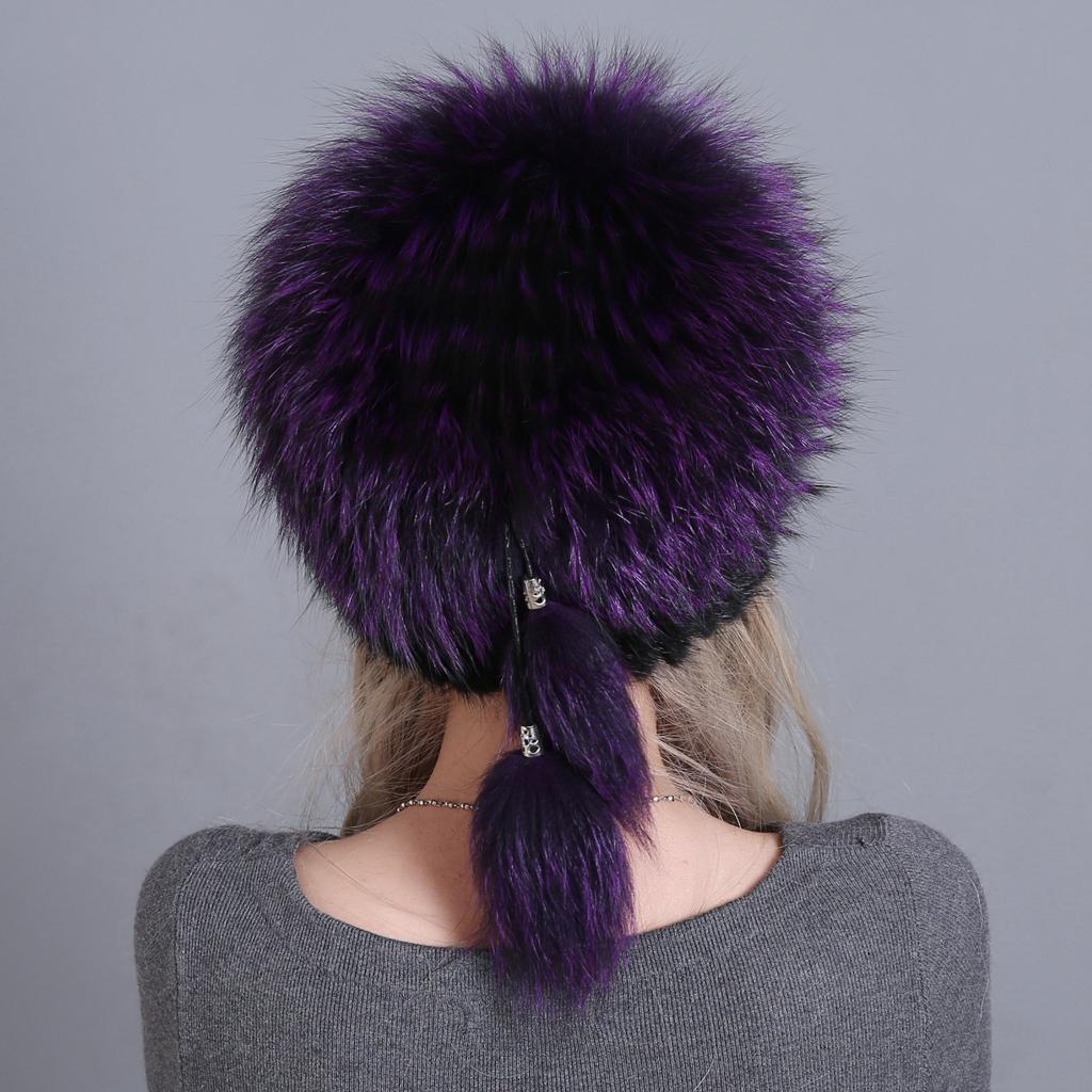 New mink headgear European and American fashion women's winter mink fur hat silver fox hair hat adult