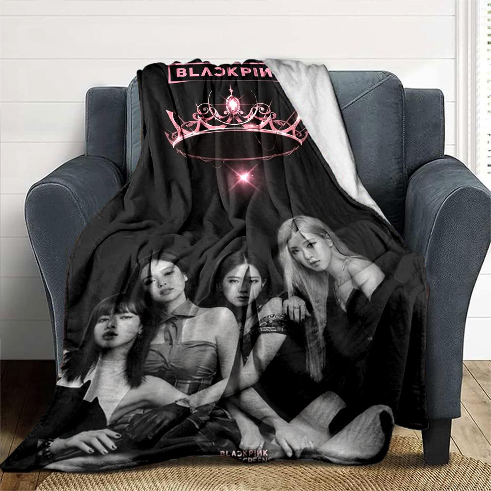 BLACKPINK Print Flanelldecke Hohe Qualität Warm Bequem Decke für Alle Jahreszeiten Perfekt für Geschenke Heimdekoration 80cm x 120cm
