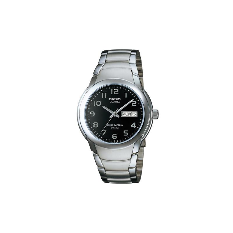 

Casio DRESS 50 meters waterproof quartz movement stainless steel strap Japanese and Korean watch men s watch black dial MTP-1229D-1A чёрный