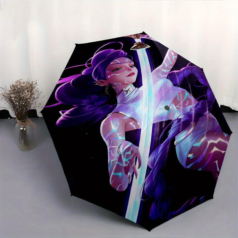 KPop Demon Hunters Automatic opening and closing folding Umbrella with 8-rib frame and compact travel design, perfect for all occasions | St